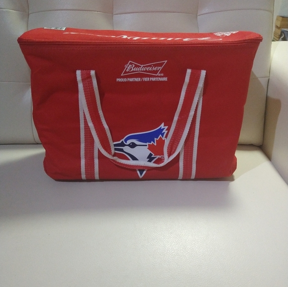 Budweiser Beer Toronto Blue Jays Soda Cooler Bag Zipper - Picture 4 of 12